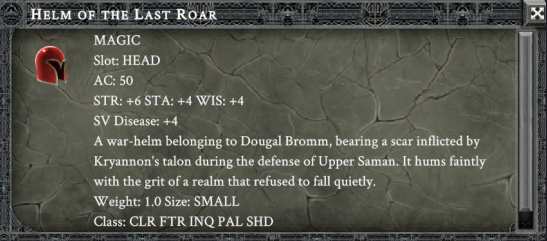 HELM OF THE LAST ROAR in-game item card